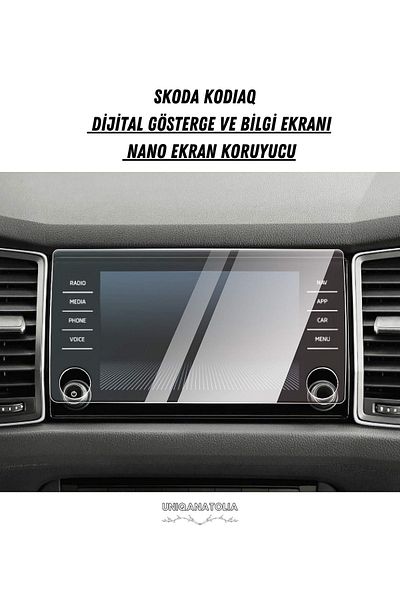 UniqAnatolia Skoda Kodiaq 8 - Inch Navigation, Digital Instrument Panel and Nano Screen Protector Compatible