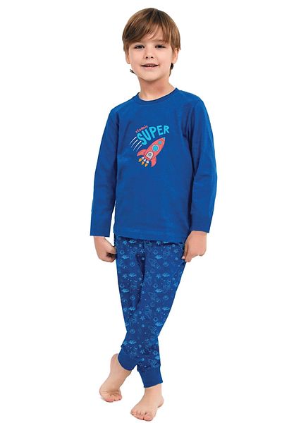 DOFİ Set de pijamale pentru băiat, supersoft, cu model spațial albastru - dofi_06