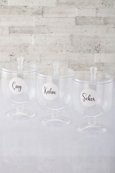 ANJEAHOME Chepo 1500 ml Transparent Hard Plastic Food Storage Set - 3-Piece Kitchen Organizer (with Labels)