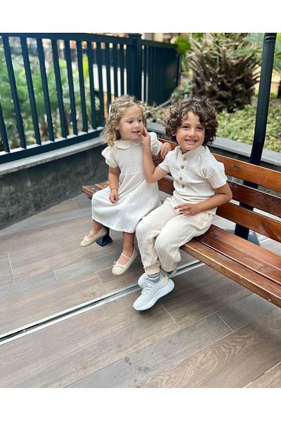 meqlife New Season Judge Collar and Angel Pants Set - Sister Combinations, Stone
