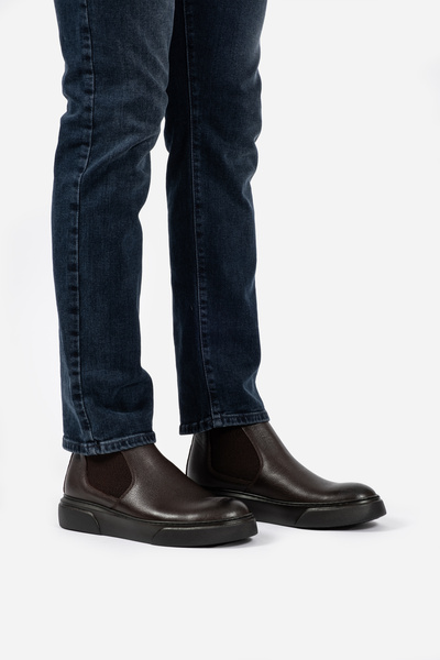 LUSIVE Hakiki Deri Kahverengi Ultra Rahat ve Hafif Chelsea Erkek Bot LUASS25AL0026