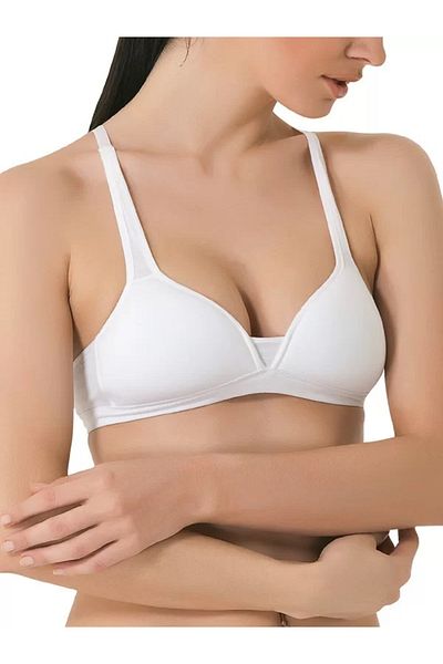 by İGP Βαμβακερό Modal Soft Covered - Λευκό σουτιέν χωρίς καλώδιο