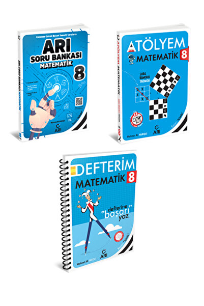 Arı Yayıncılık Arı Yayınları 8. Sınıf Matematik Seti ATÖLYEM-SORU BANKASI-DEFTER