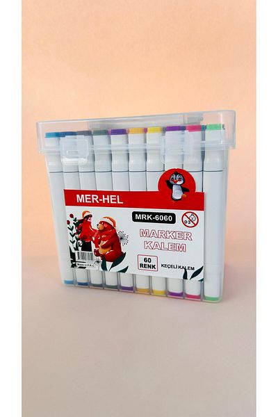 YEŞİL KIRTASİYE Double Sided 60 Piece Professional Marker Paint Liner Set