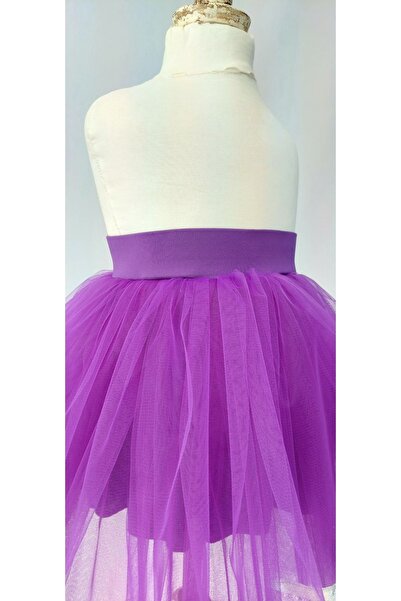 LULLY KİDS Fusta tutu din tul pentru fete - Fusta cu detaliu panglica cu sclipici la tiv