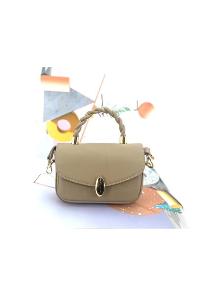 Seniorah Beige Women's Bag - Plain Buckle and Strap