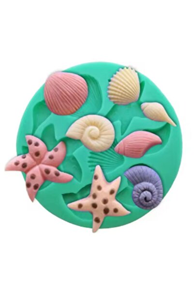 adin tasarım قالب صدف سيليكون مكون من 8 قطع - حلوى، لب، صابون، شمعة ومعجون إي...