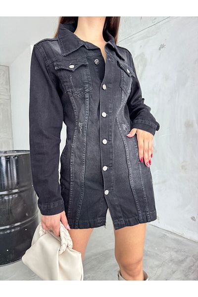BİKELİFE Smoked Boyfrend Denim Jacket