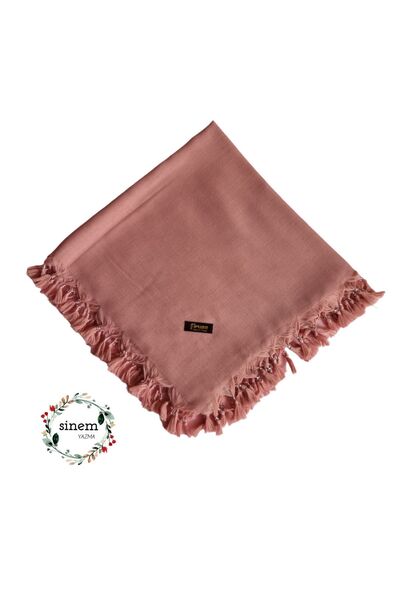 Firuze düz boncuk flamlı başörtüsü