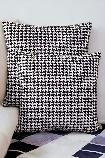 Soyoe 2'li Set Kırlent Kılıfı Kaz Ayağı Desenli Yumuşak Dokulu Kırlent Hediyelik Yastık Kılıfı