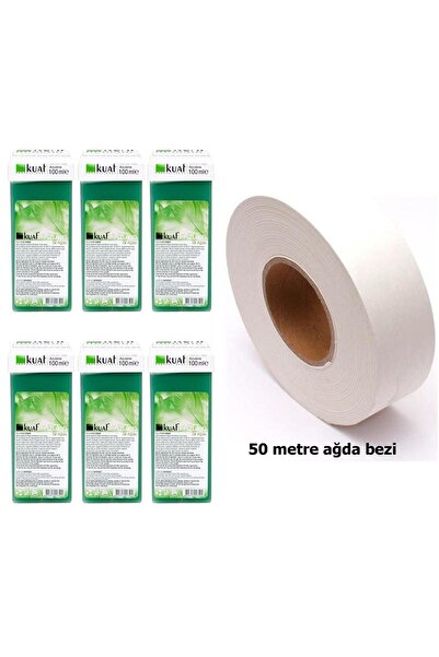 Kuaf Kartuş Azulen Ağda 100 Gr 6 Adet + 50 Metre Ağda Bezi