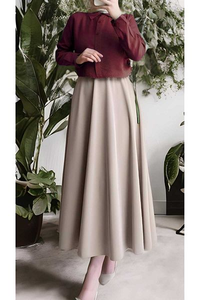 CNG MODA Scuba Puff Flared Skirt