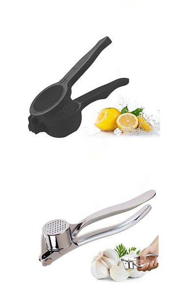 homsel Iron Cast Stainless Lemon Squeezer - Orange Citrus Squeezer and Garlic Masher