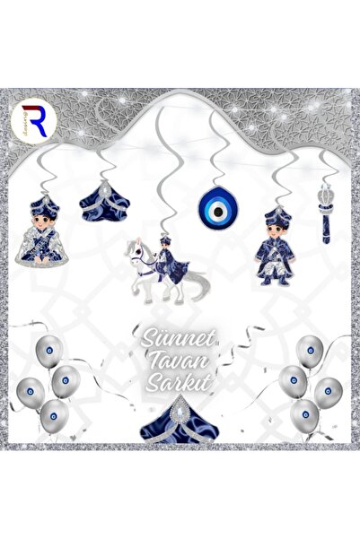 Genel Markalar 6'lı Gümüş Sarkıt Sünnet Dekor Süsü, şık ve zarif tasarım