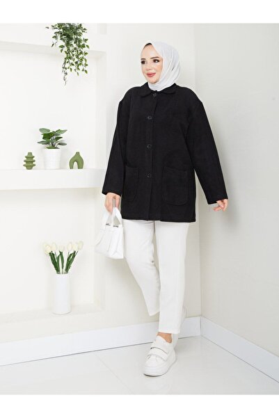 asyadabutik Γυναικείο μπουφάν και παλτό Stamp - Με κουμπιά και τσέπες