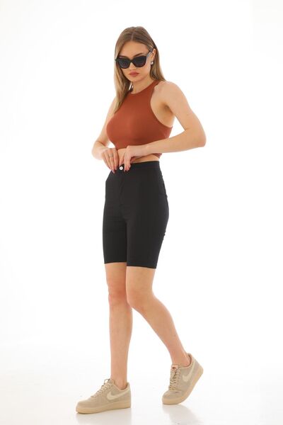 BİKELİFE Dámské černé kraťasy Lycra s vysokým pasem