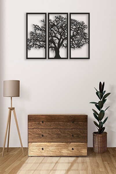 Numa Concept Duvar Dekoru 3'lü MDF Çınar Ağacı Salon Ofis Ve Antre İçin | 39x17,5 Cm