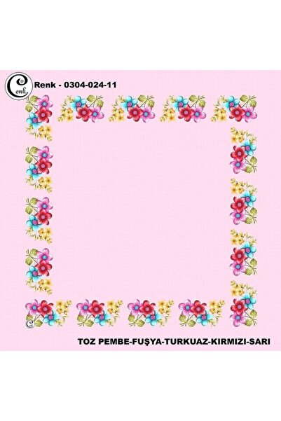 Toz pembe zeminli çiçekli yazma
