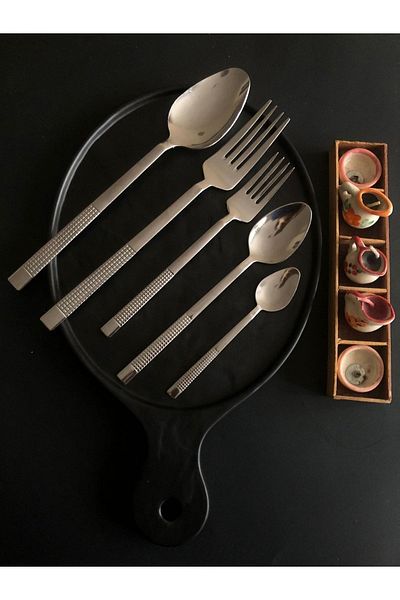 DİBA AVM Fork and Spoon Set for 6 People 30 Pieces Straw Stick Model 30 Pieces Stick Straw Model for 6 People