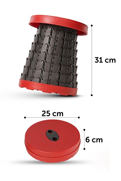 Ymc Teleskopik Katlanabilir Taşınabilir Akordiyon Tabure Piknik Banyo Kamp Taburesi MAX 110 KG TAŞIR