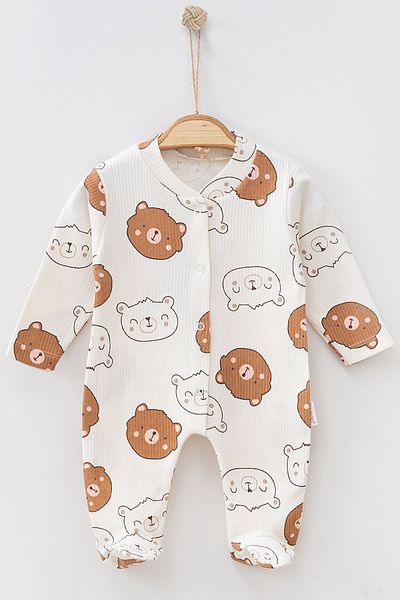 UmBaby Teddy Bear Patterned - Baby Sleeping Bag with Snap Fasteners and Booties