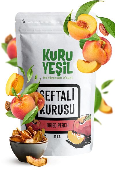 Kuru Yeşil Natural Dried Peaches - 50 Gr Without Additions, Dried Fruits and Sugar