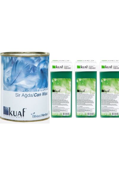 Kuaf Konserve Sir Ağda Pudra 800 gr + Kuaf Azulen Kartuş Ağda 3 Adet