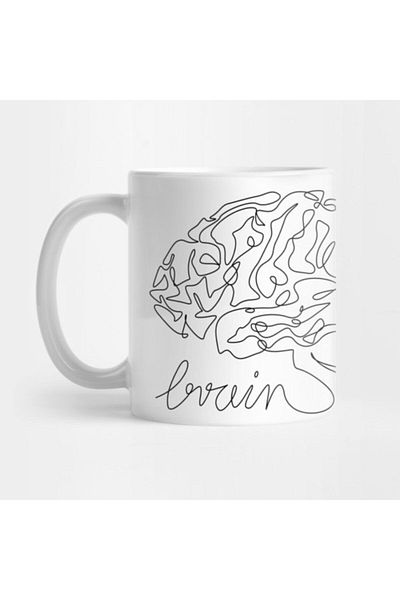 TatFast كوب فني من Brain One Line، هدية، مهر، عرض