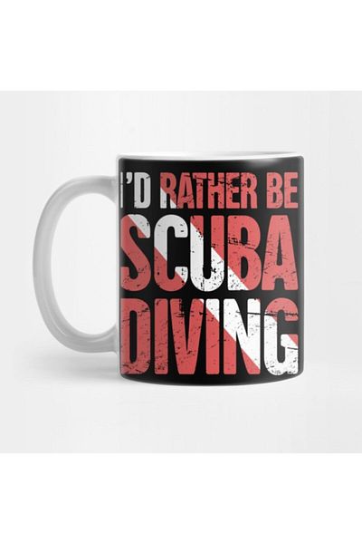 TatFast كوب I'd Rather Be Scuba Diving، هدية، مهر، عرض
