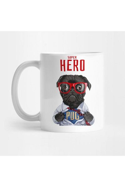 TatFast Superhero Pug Mug, Gift, Dowry, Presentation Holder