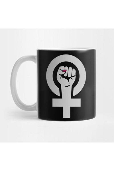 TatFast كوب نسائي كاكي من March Women's Rights Fist - هدية وعرض