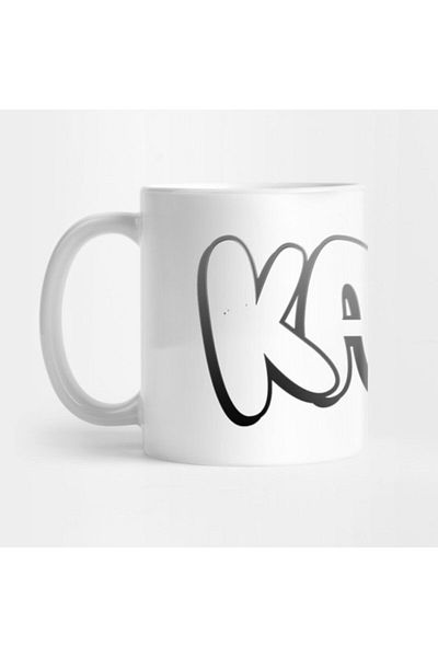 TatFast كوب Kaws Typography، هدية، مهر، حامل عرض