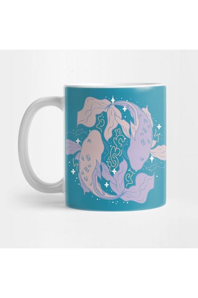 TatFast Pisces Fish (Lilac) Mug, Gift, Dowry, Presentation