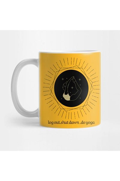 TatFast كوب يوجا من Log Out..shut Dawn..do، هدية، مهر، حامل عرض
