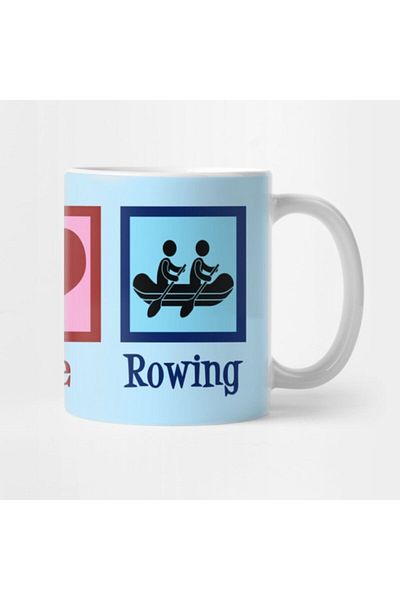 TatFast كوب Peace Love Rowing، هدية، مهر، عرض