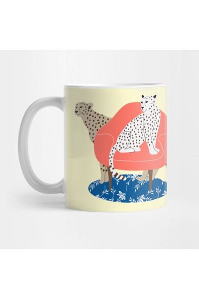 TatFast Leopards and Armchair Mug, Gift, Dowry, Presentation Holder