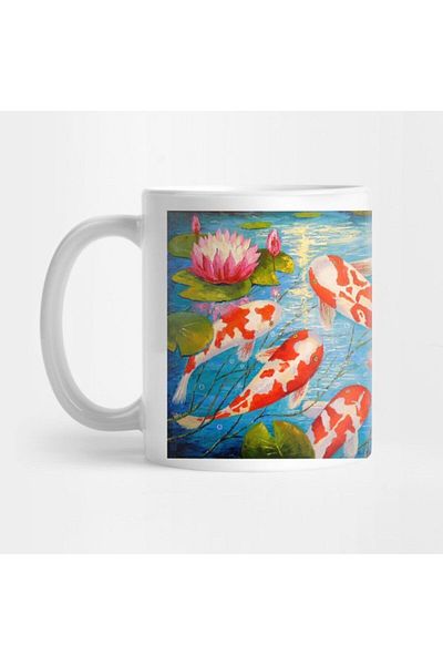 TatFast Koi Fish in the Pond Mug, Gift, Dowry, Presentation