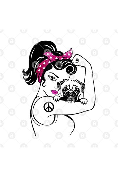 TatFast Mug with Pug Skirt - Gift, Dowry, Presentation, Peace Women T-Shirt