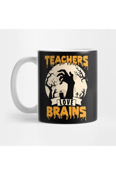 TatFast Teachers Love Brains Halloween Gifts For Everyone Made In Us Mug