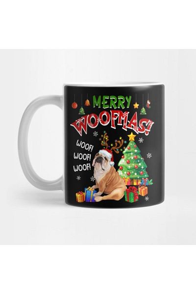 TatFast كوب عيد الميلاد الرائع من Bulldog Merry Woofmas، هدية، مهر، هدية
