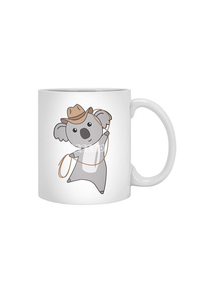 Fizello Western Austral White Mug - Cowboy Koala Koalas and Koala Bear