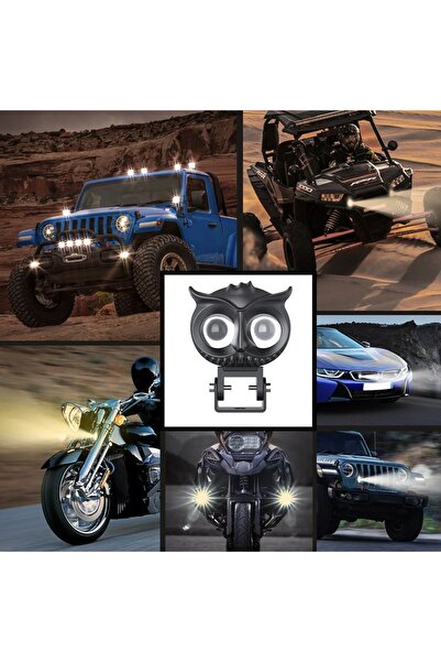 Matrix Tiger Marketing Offroad Çakar Modlu Sarı Beyaz Motosıklet Sıs Farı Beyaz Sarı Baykus Model