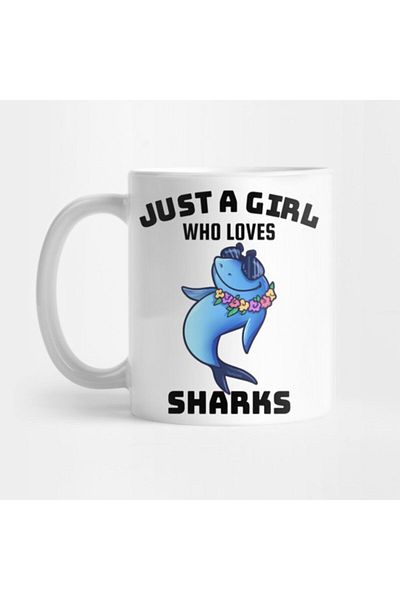 TatFast كوب Cool Shark Girl Love، هدية، مهر، حامل عرض