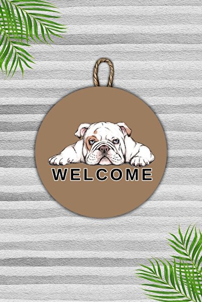 Dormot Home Ornament modern pentru uși din lemn - model de câine alb, fundal ...