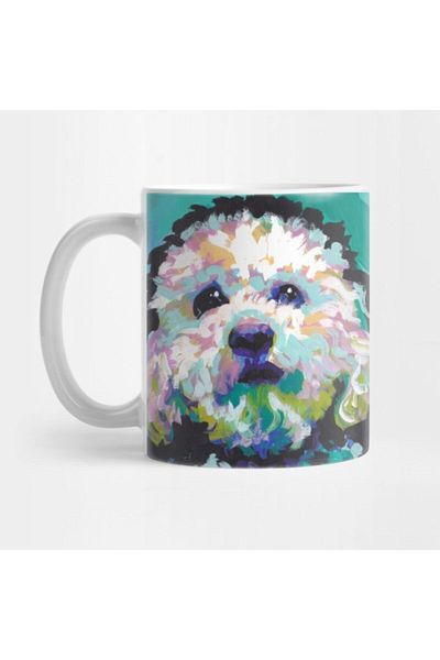 TatFast كوب Maltese Poodle Maltıpoo Dog اللامع الملون لفن البوب