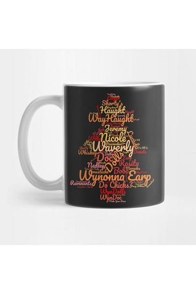 TatFast Wynonna Earp Word Tree Mug, Gift, Dowry, Presentation Holder