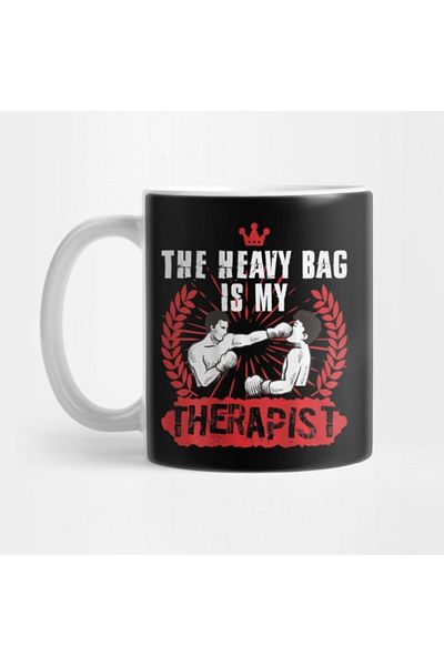 TatFast Kick Boxing Graphic Heavy Bag - My Therapist Mug, Gift and Presentation