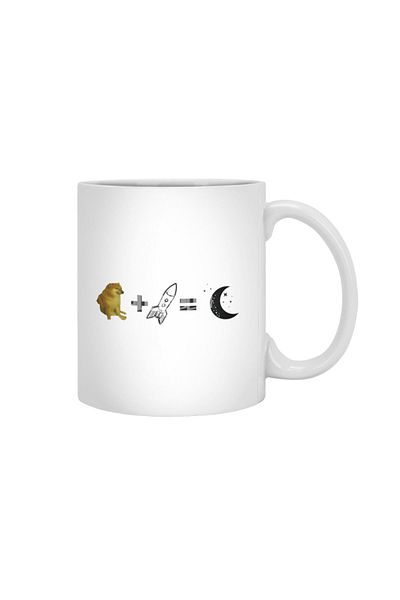 Fizello كوب أبيض كوميدي من Funny Doge Coin Meme، هدية، مهر، عرض