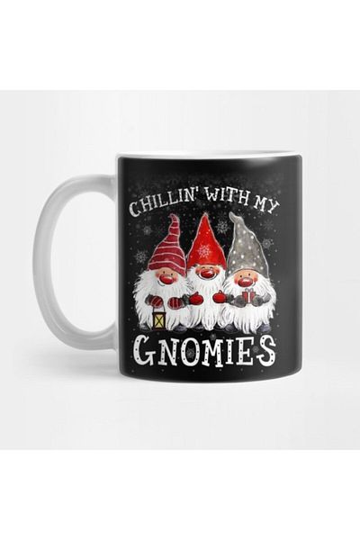 TatFast Chillin With My Gnomies Gnome Tomte Lefse Christmas Tee Mug