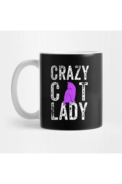 TatFast Crazy Cat Lady, Crazy Cat Mom, Cat Mom Gift, Feline Lover Mug